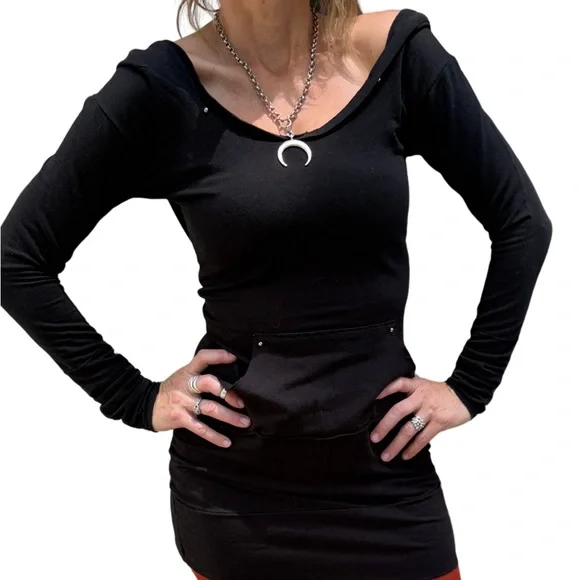 Crossfox Hooded Mini Dress - Picture 1 of 12